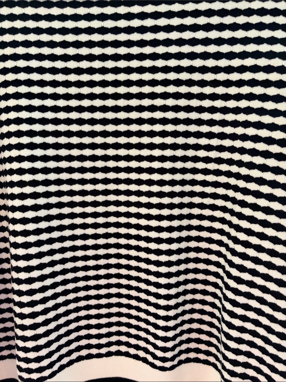 Adrianna Papell Black and White Striped Short-Sleeve Knit Top - Picture 8 of 11